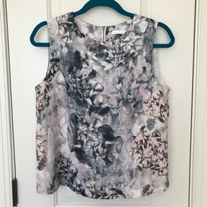Pink and Grey Floral Cropped Tank